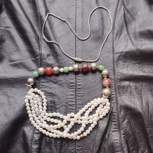 Vintage‎ Elegant Pearl and Bead Necklace Both In One Lot